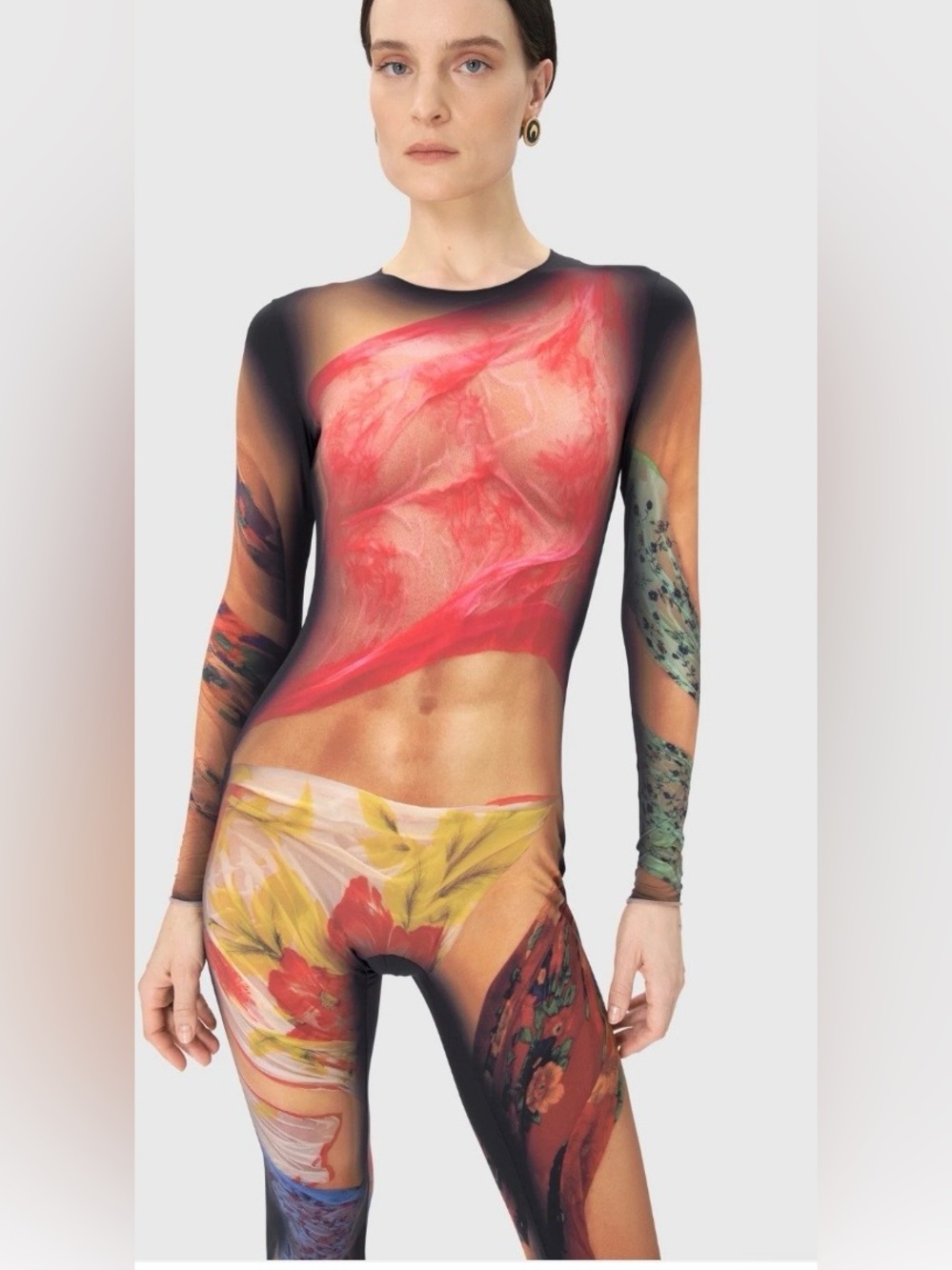 Marine Serre Recycled Draped Statue Jersey Catsuit